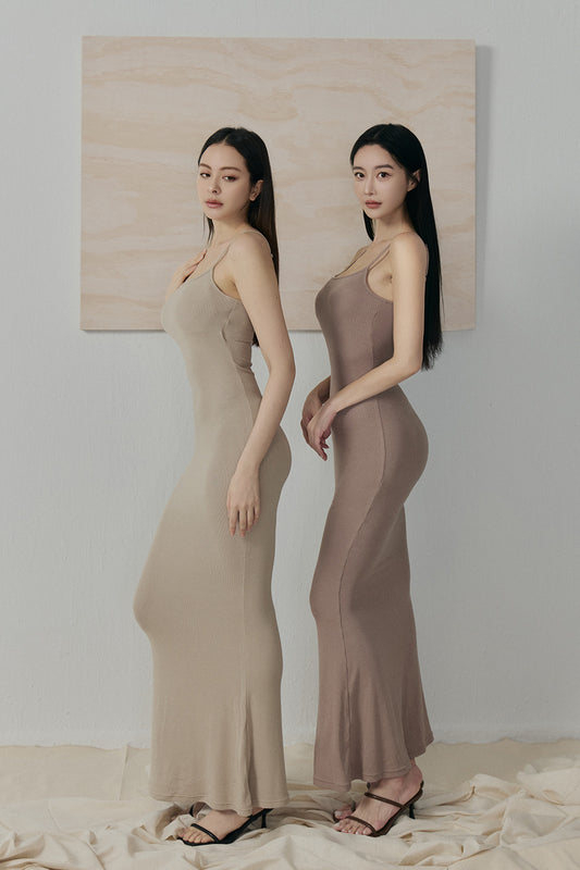 Elegant Rib Knit Maxi Bra Dress<br/>入門必試Bra Dress By mumm - Milu