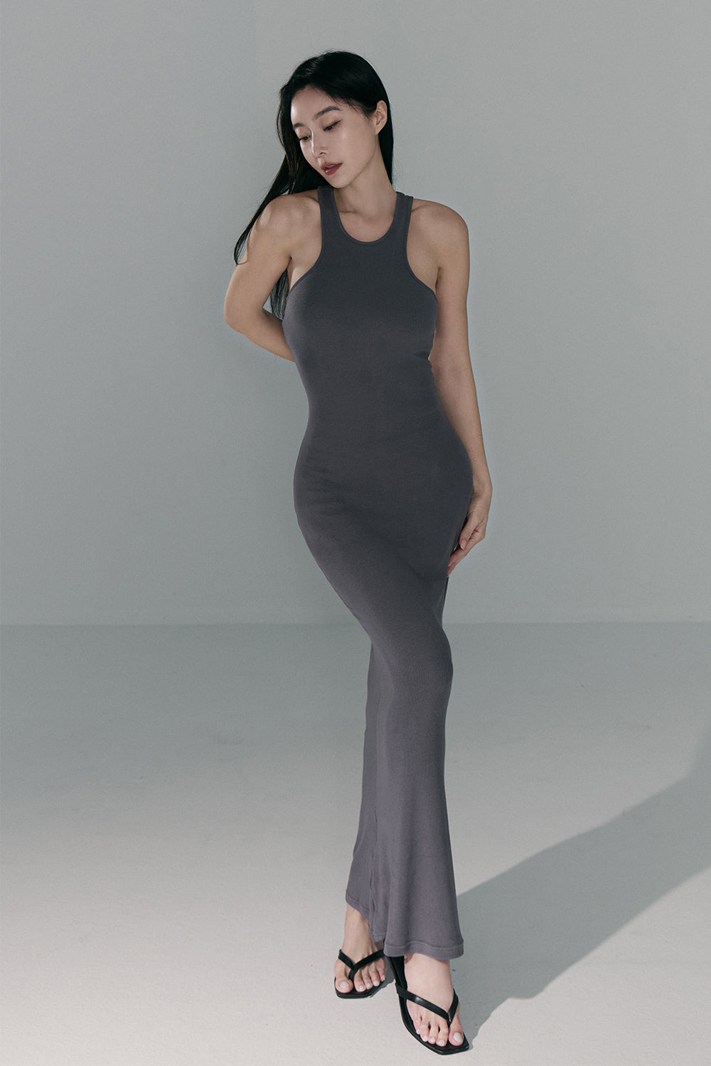 (現貨) Elegant Rib Knit Halter Maxi Bra Dress (入肩魚尾) -【S、M、S+】 By mumm - Milu