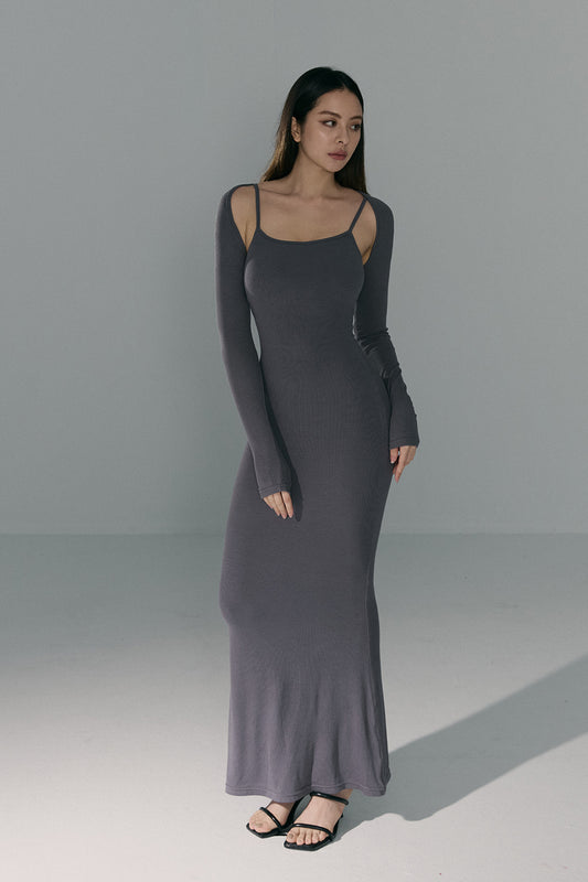 Elegant Rib Knit Maxi Bra Dress (入門必試bra dress) By mumm - Milu