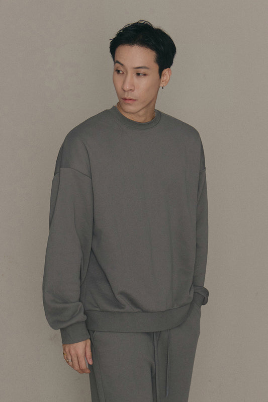 (最後現貨) Cozy Heater Sweatshirt<br/>絨絨暖爐衛衣 -【礦石灰 L】 By mumm - Milu