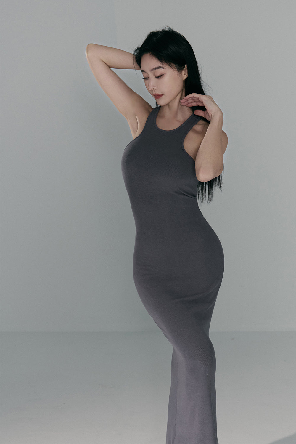 (現貨) Elegant Rib Knit Halter Maxi Bra Dress (入肩魚尾) -【S、M、S+】 By mumm - Milu