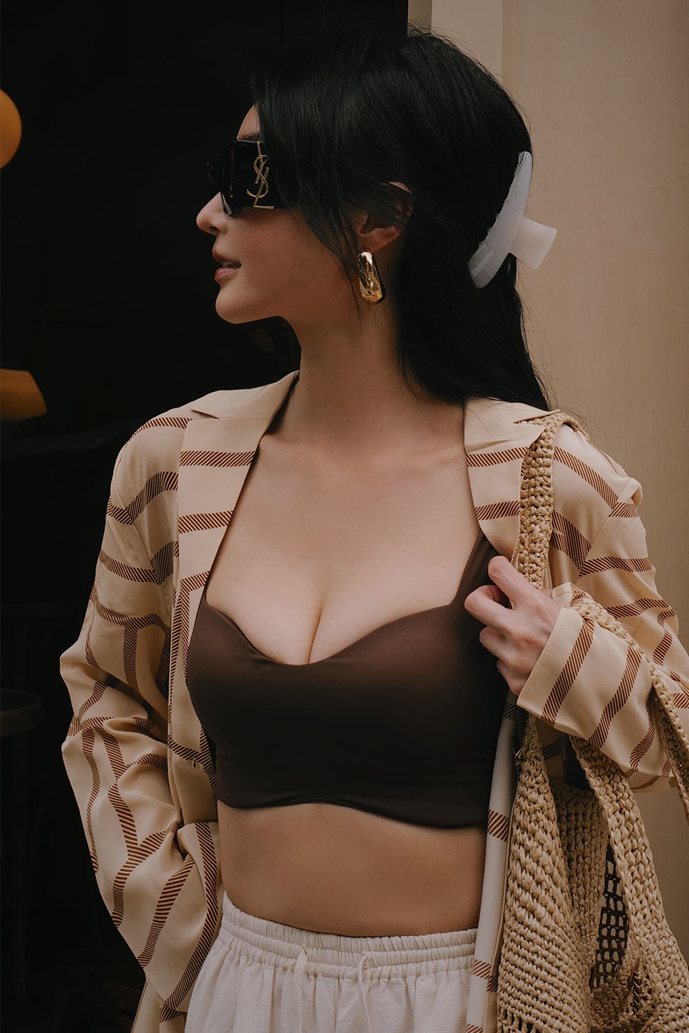 (最後現貨) Essential Heart Shape Bra Top<br/>防移位桃心領Bra Top -【巧克力 M】