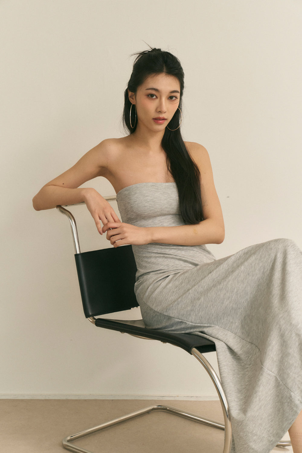 Strapless Maxi Bra Dress (超軟太空棉開叉) By Beigy - Milu