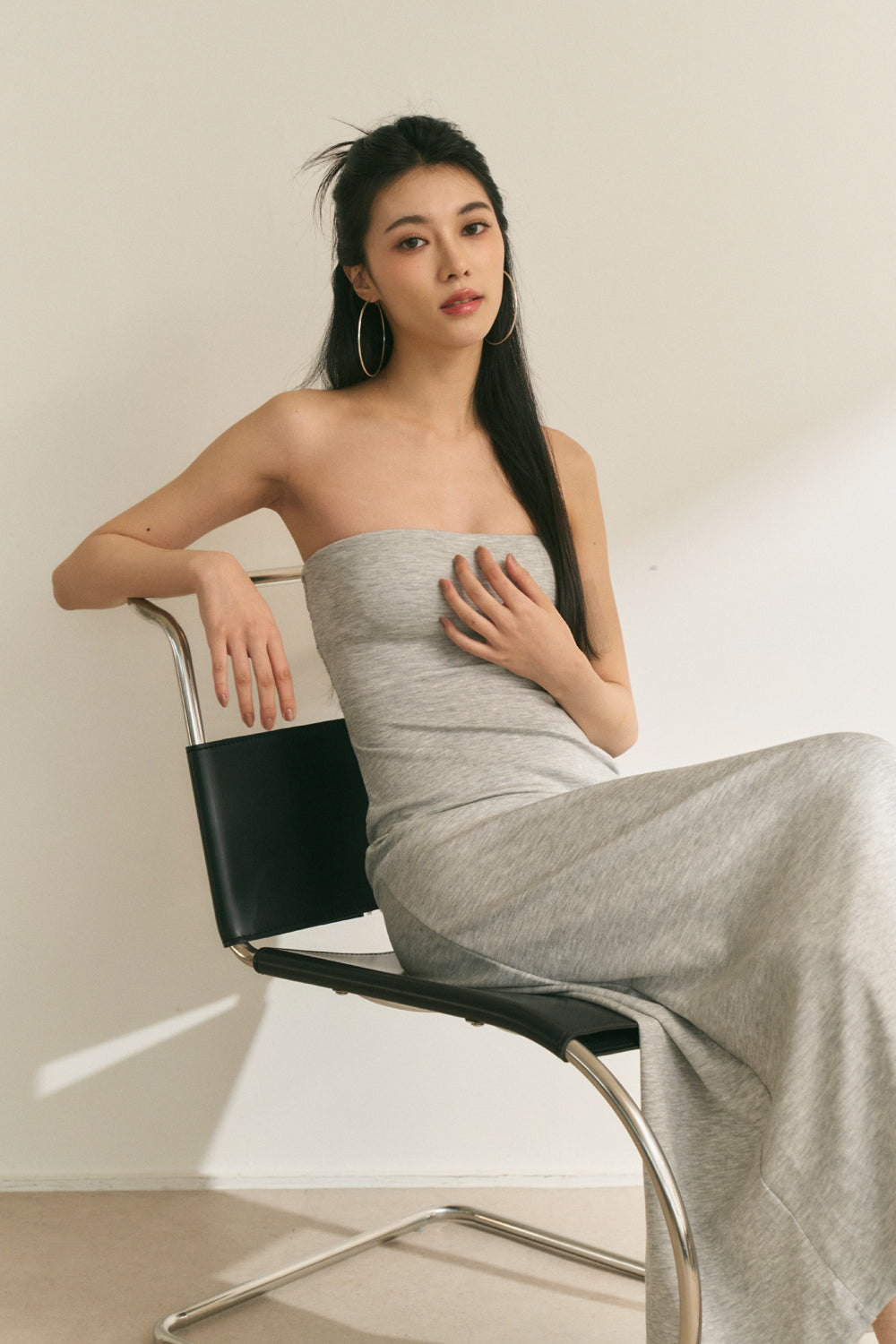 Strapless Maxi Bra Dress (超軟太空棉開叉) By Beigy - Milu