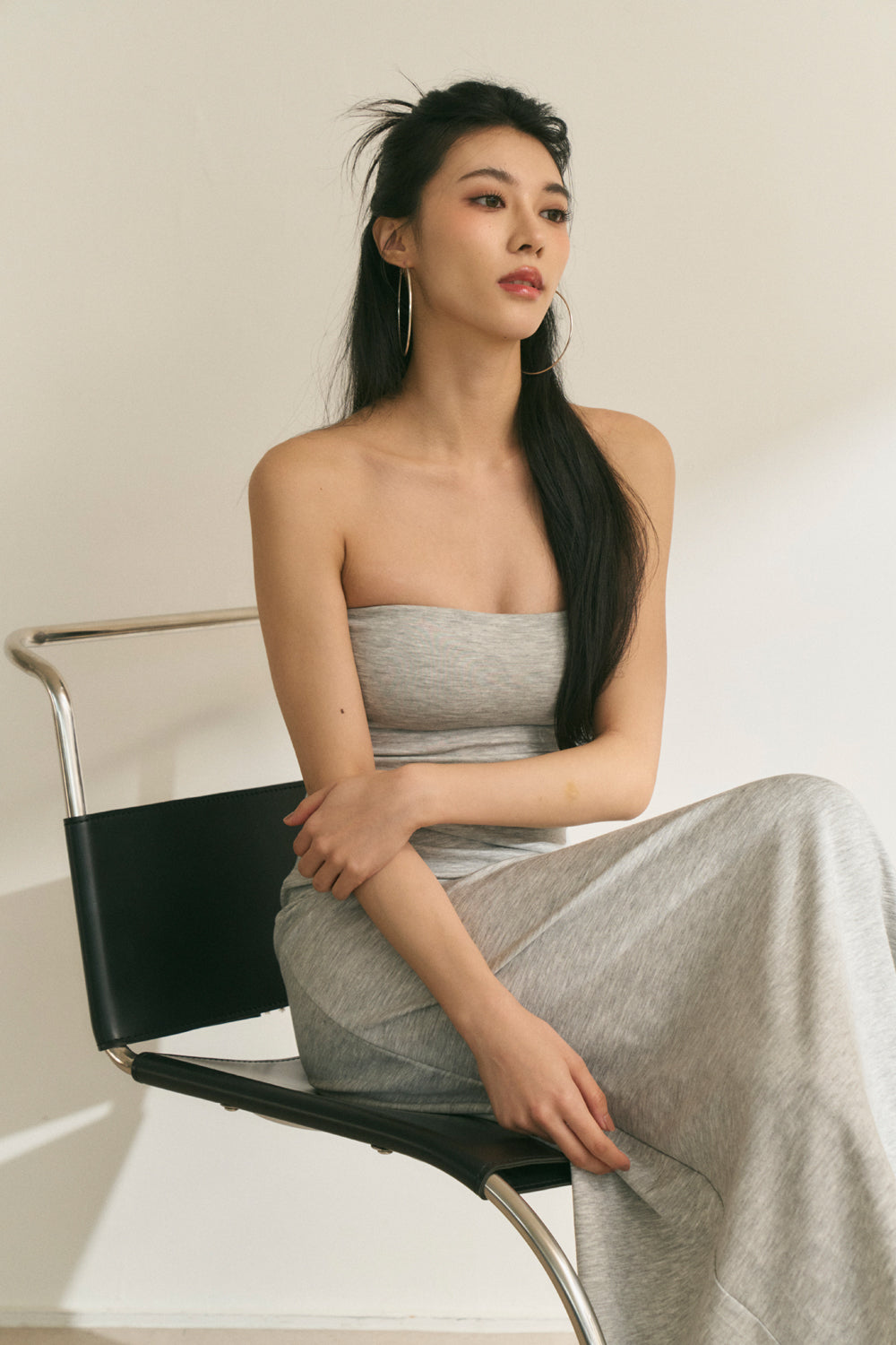 Strapless Maxi Bra Dress (超軟太空棉開叉) By Beigy - Milu