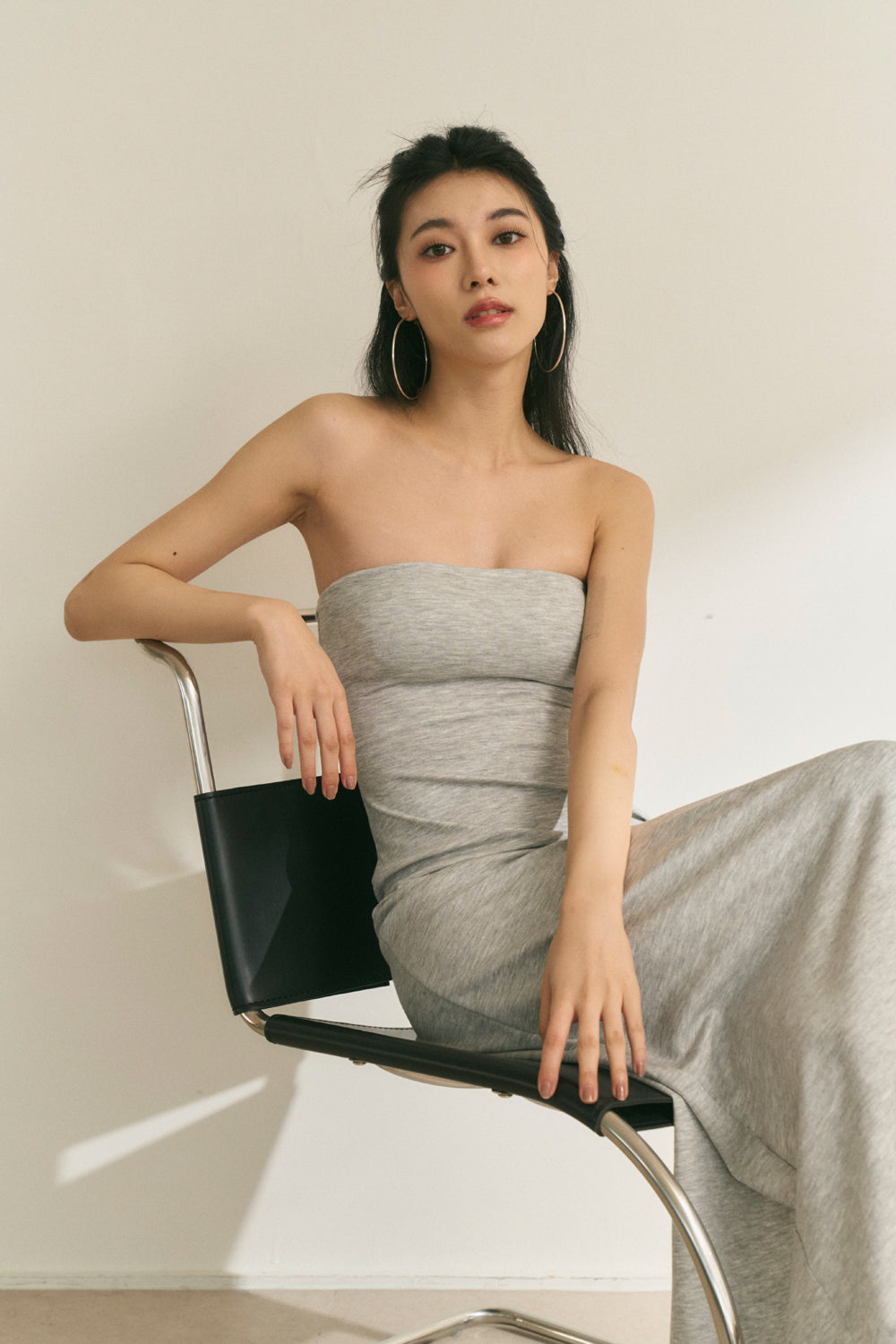 Strapless Maxi Bra Dress (超軟太空棉開叉) By Beigy - Milu
