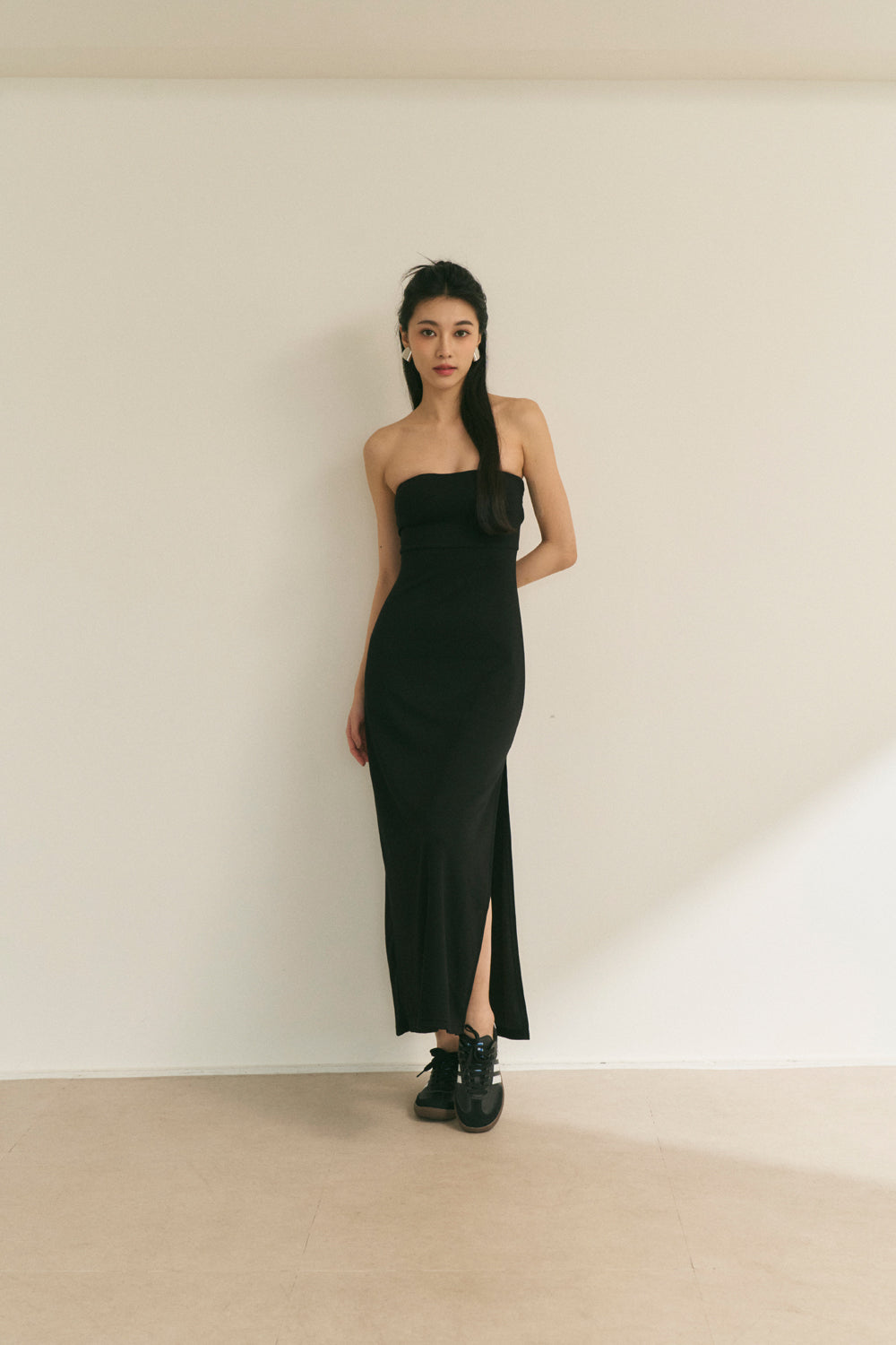 Strapless Maxi Bra Dress (超軟太空棉開叉) By Beigy - Milu
