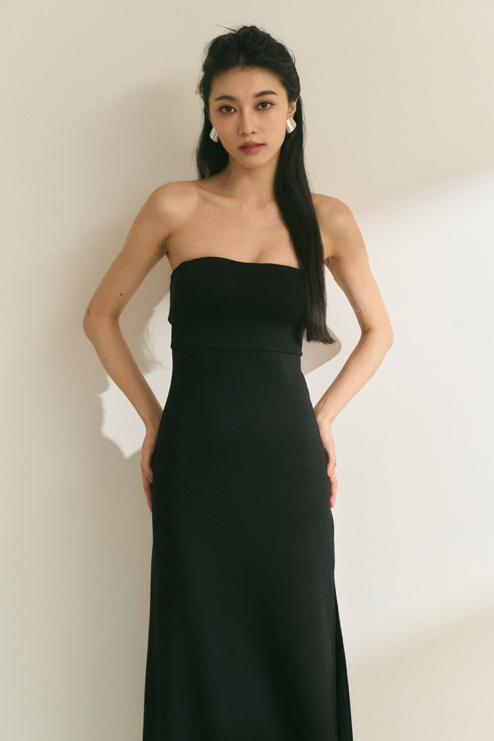 Strapless Maxi Bra Dress (超軟太空棉開叉) By Beigy - Milu
