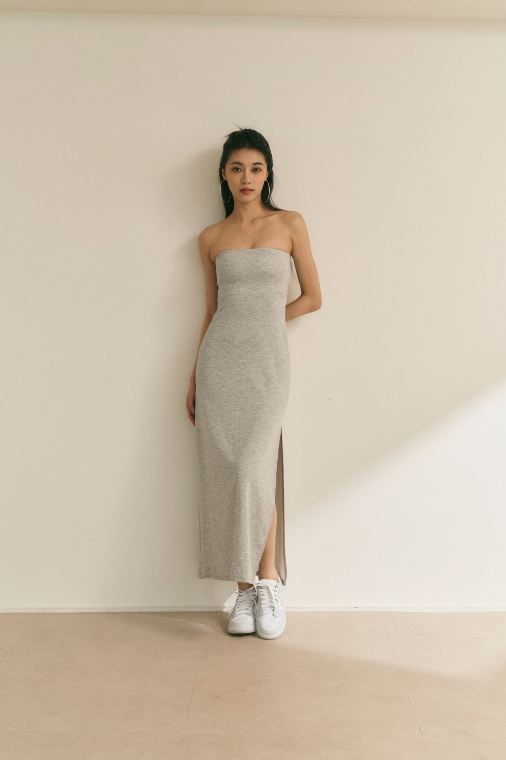 Strapless Maxi Bra Dress (超軟太空棉開叉) By Beigy - Milu