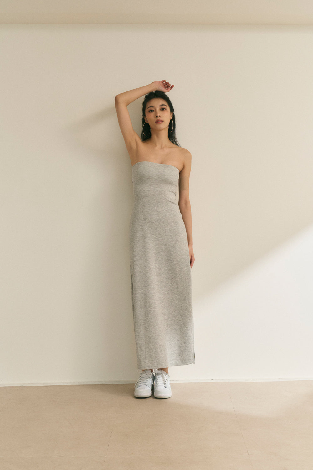 Strapless Maxi Bra Dress (超軟太空棉開叉) By Beigy - Milu
