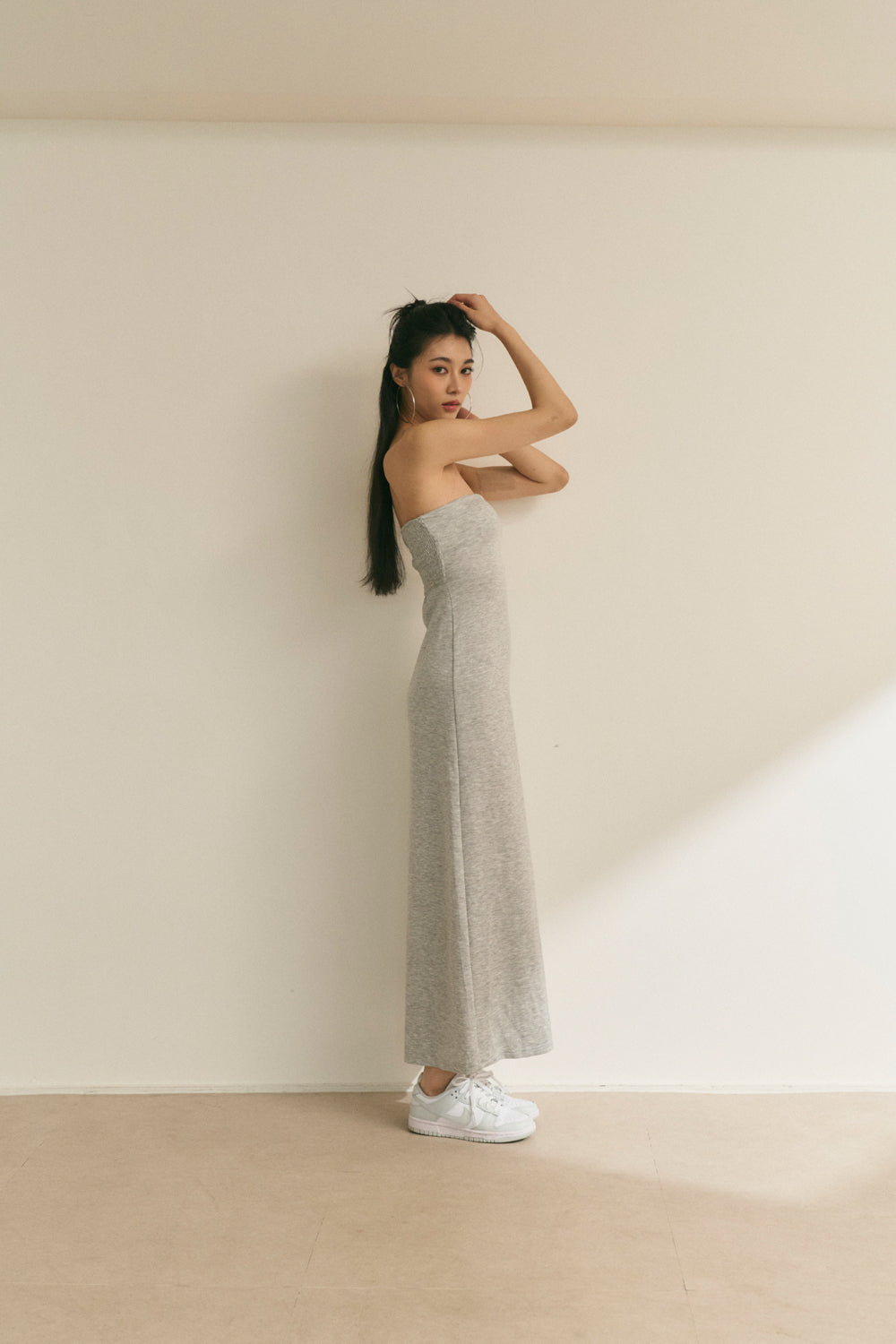 Strapless Maxi Bra Dress (超軟太空棉開叉) By Beigy - Milu