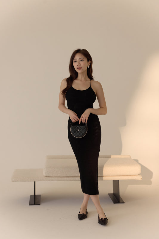 (最後現貨) Knit Open Back Bra Dress<br/>針織美背鏤空Bra Dress -【S】 By Beigy - Milu