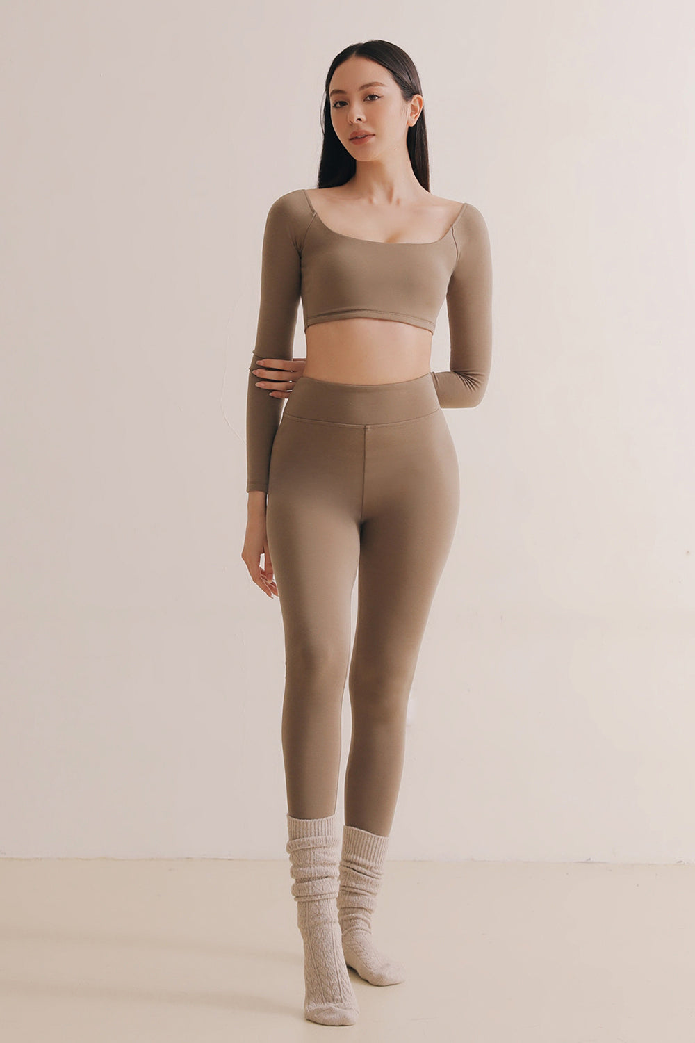 (現貨) Instant Heater Legging (暖爐緊身褲) -【卡其棕 M】 By mumm - Milu