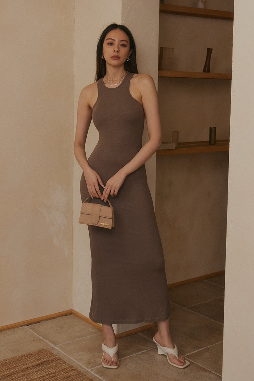 (現貨) Elegant Rib Knit Halter Maxi Bra Dress (入肩魚尾) -【S、M、S+】 By mumm - Milu