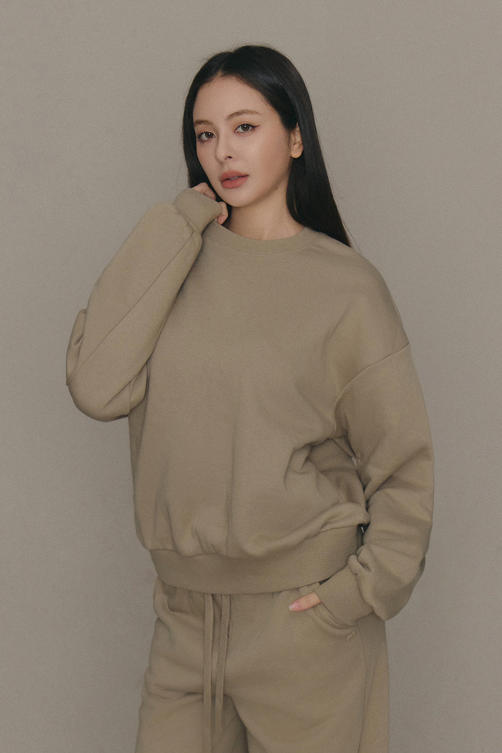 (現貨) Cozy Heater Sweatshirt (絨絨暖爐衛衣) -【礦石灰 L】 By mumm - Milu