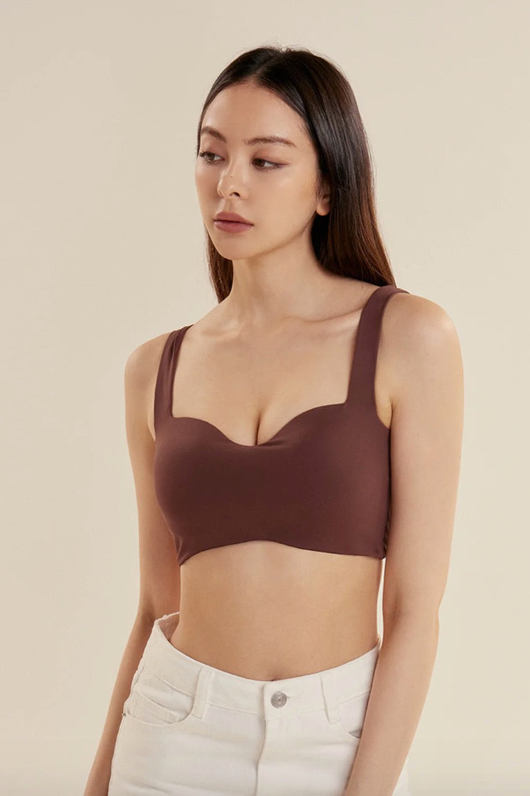 Essential Heart Shape Bra Top (柔嫩桃心領/不可拆胸墊) By mumm - Milu