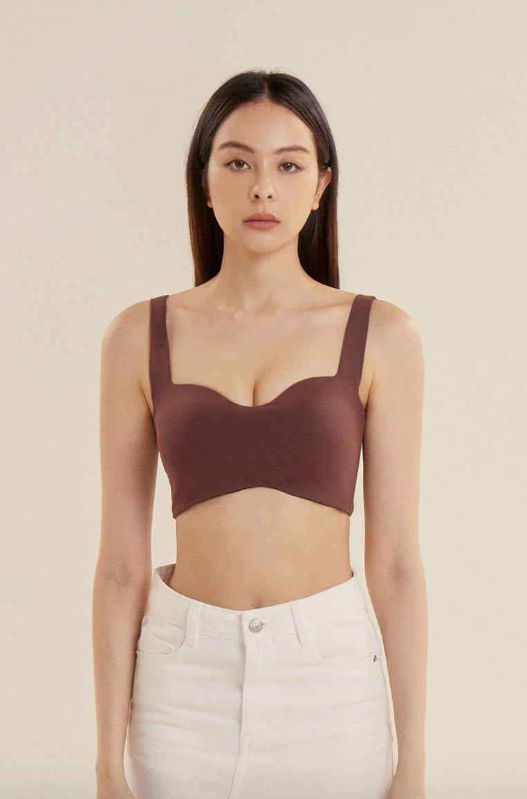 Essential Heart Shape Bra Top (柔嫩桃心領/不可拆胸墊) By mumm - Milu
