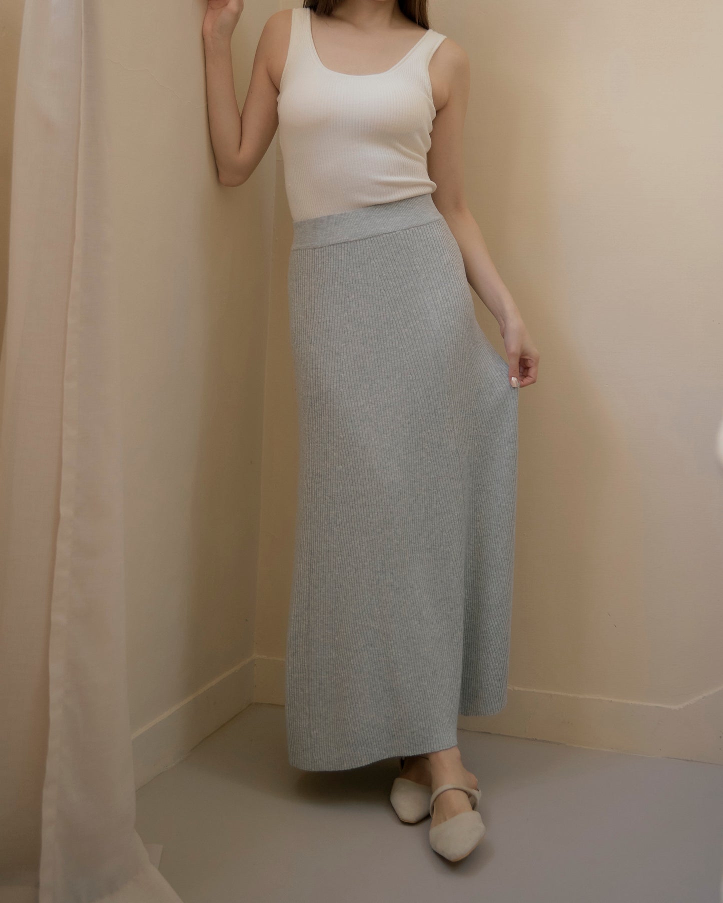 Daily Knit Full Skirt<br/>日常傘擺針織裙