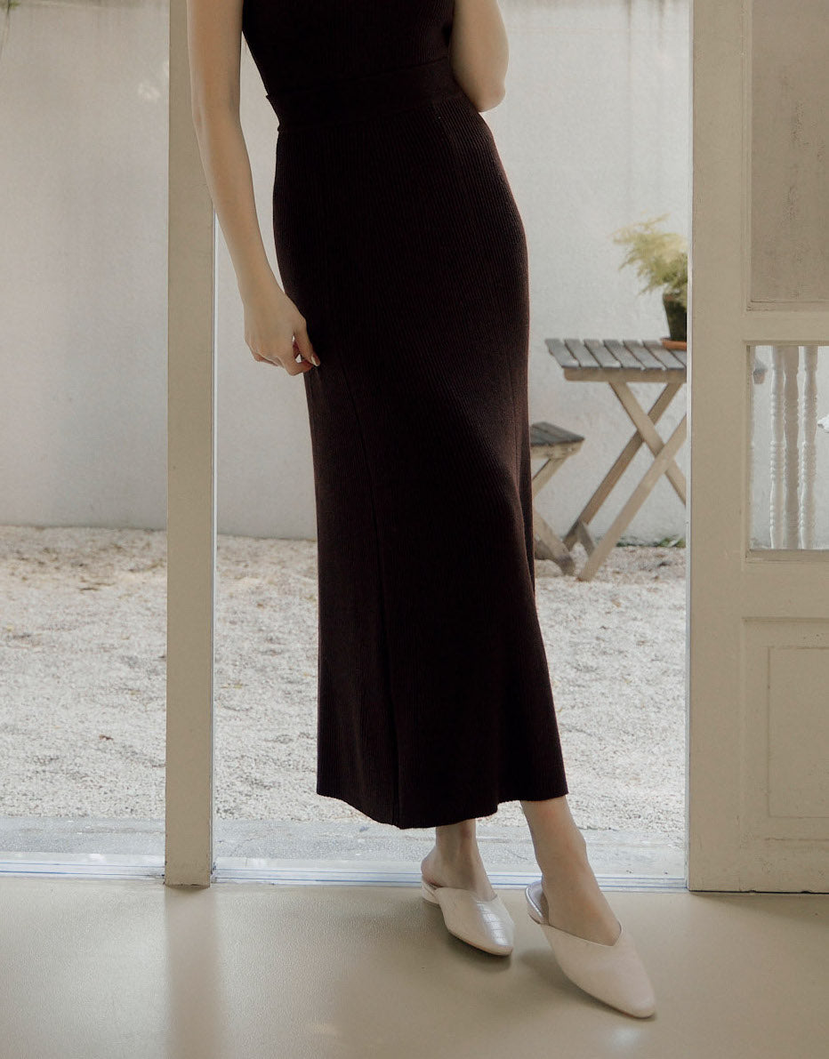 Daily Knit Full Skirt<br/>日常傘擺針織裙