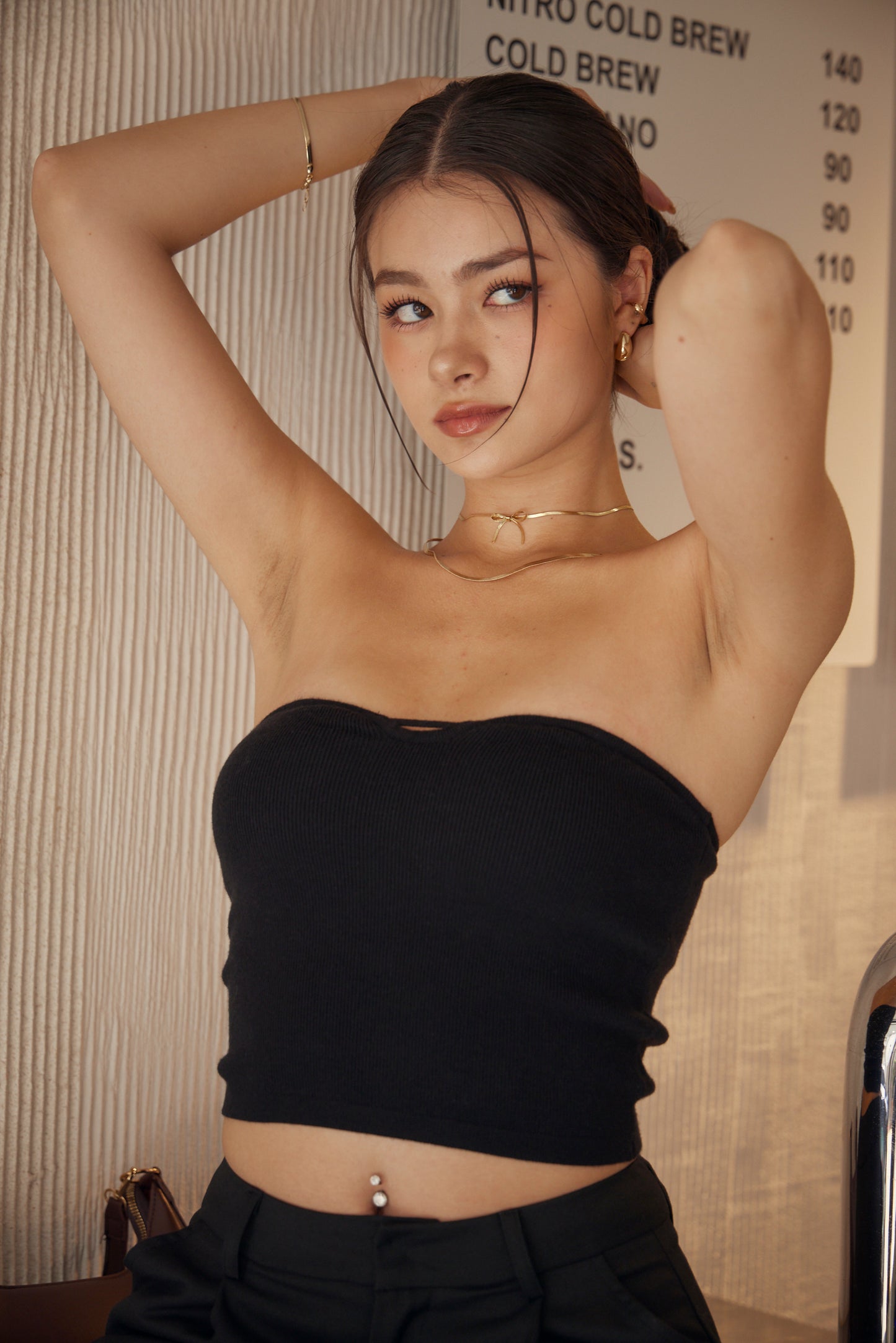 Knit Strapless Bra Top (鏤空針織平口) By Beigy - Milu