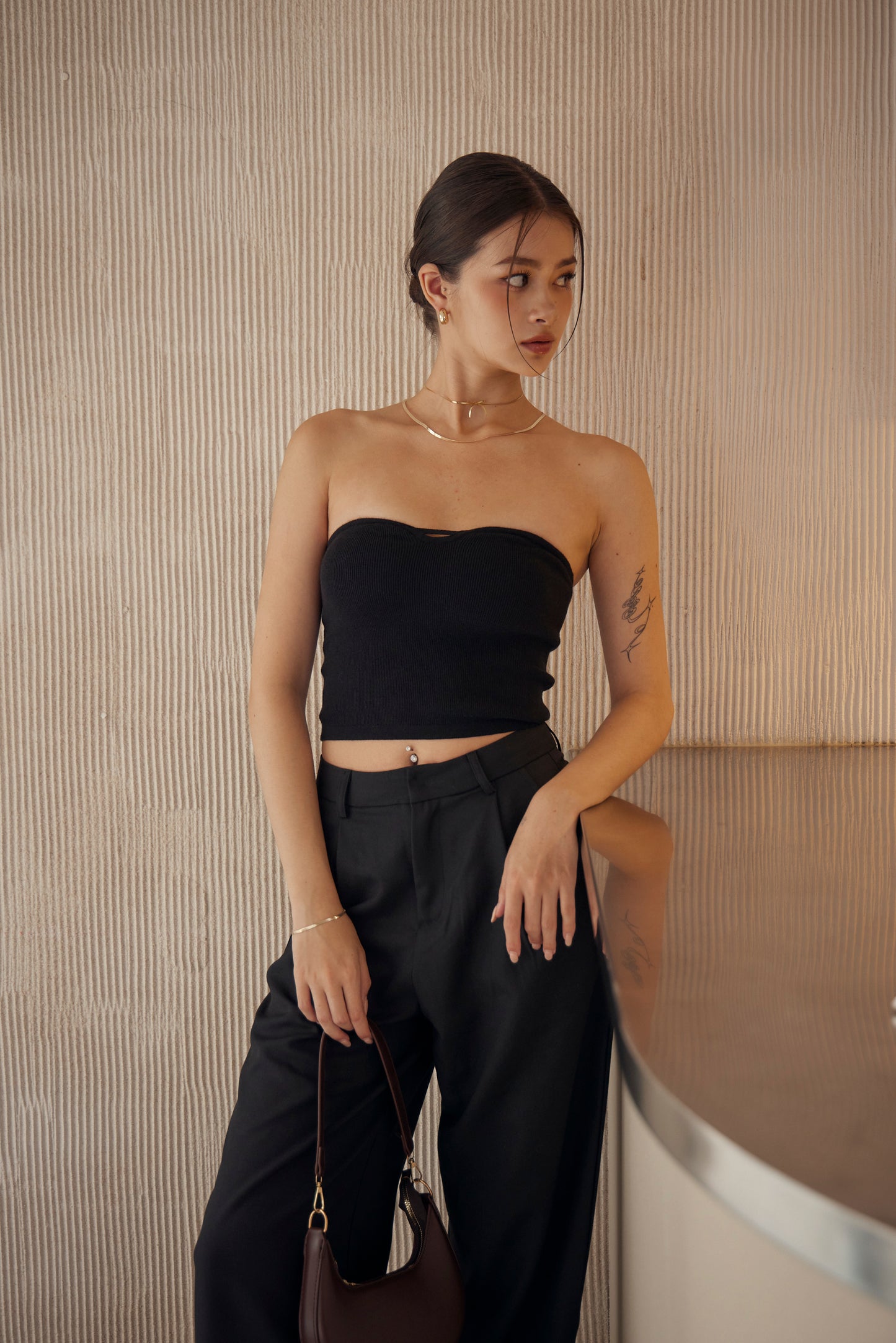 Knit Strapless Bra Top (鏤空針織平口) By Beigy - Milu
