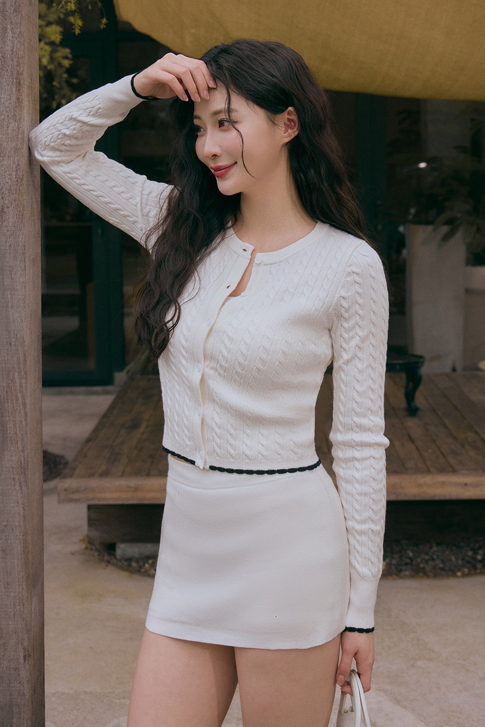 Afternoon Walk Knit Bodycon Mini Skirt<br/>午後漫步針織短裙
