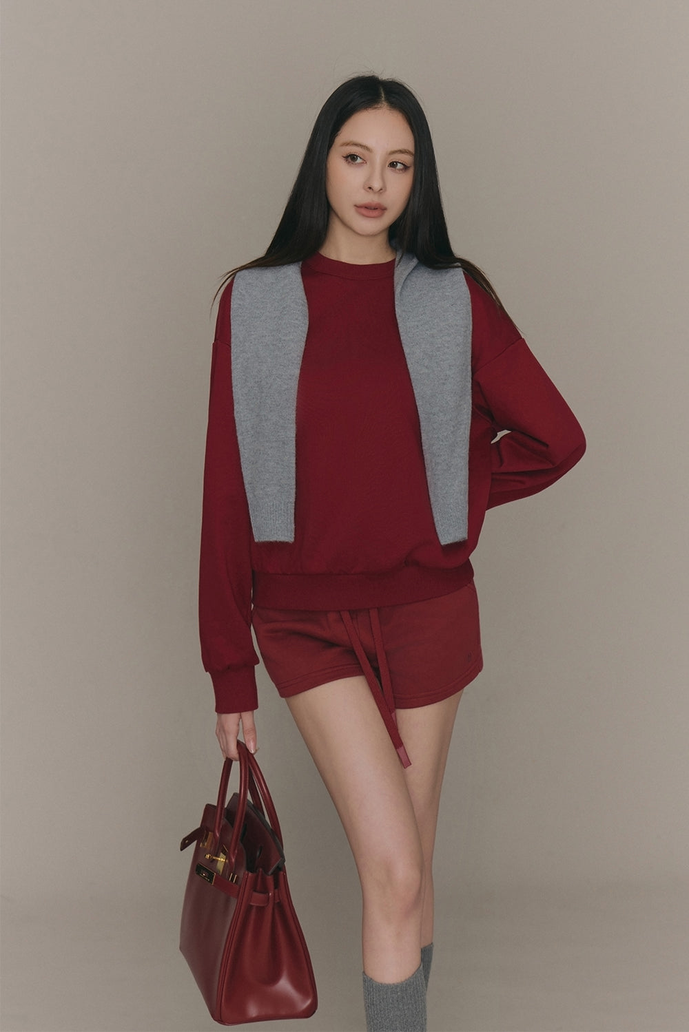 (現貨) Cozy Heater Sweatshirt (絨絨暖爐衛衣) -【礦石灰 L】 By mumm - Milu