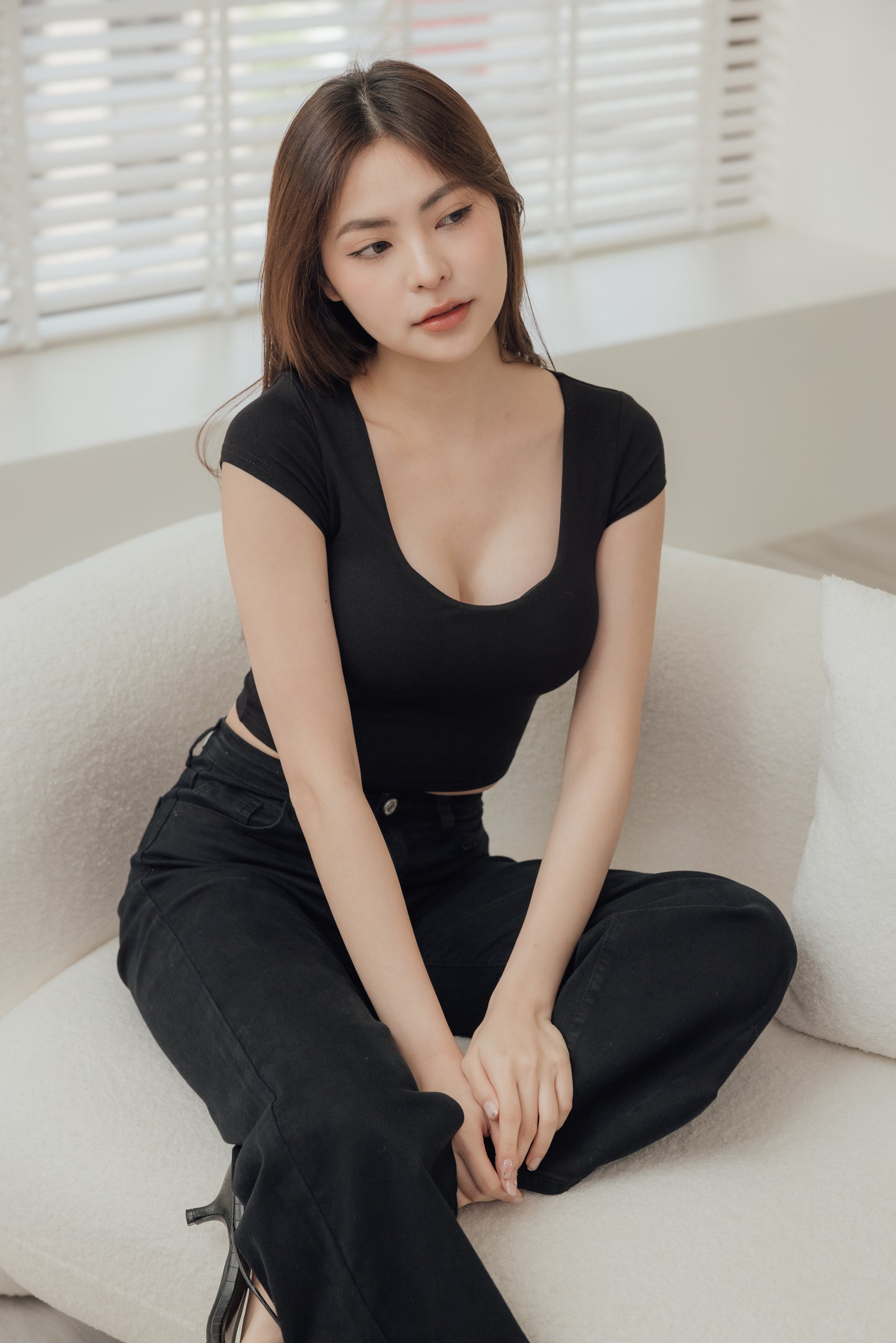 Round Neck Short Sleeve Bra Top (美胸圓領) By Beigy - Milu