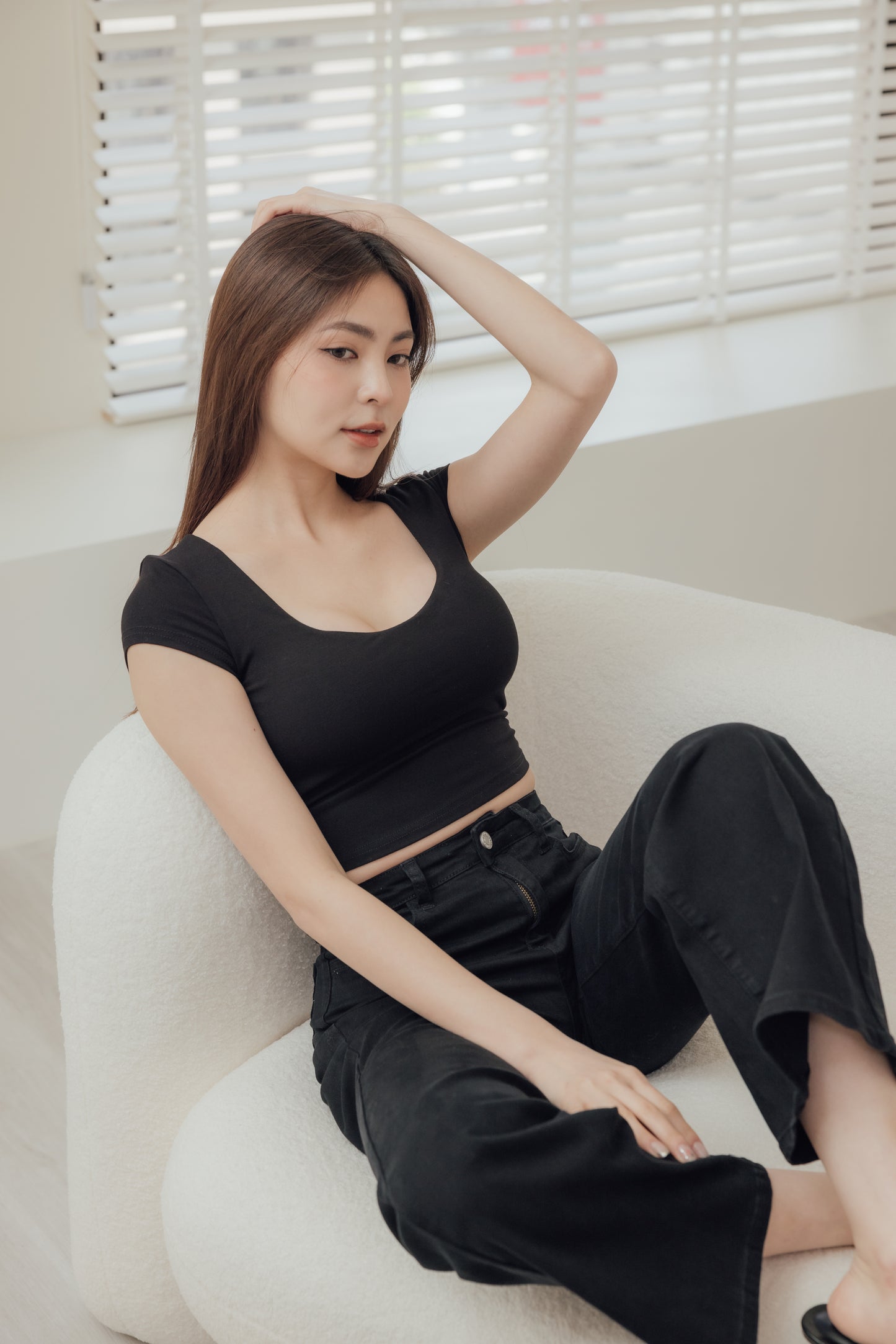 Round Neck Short Sleeve Bra Top (美胸圓領) By Beigy - Milu