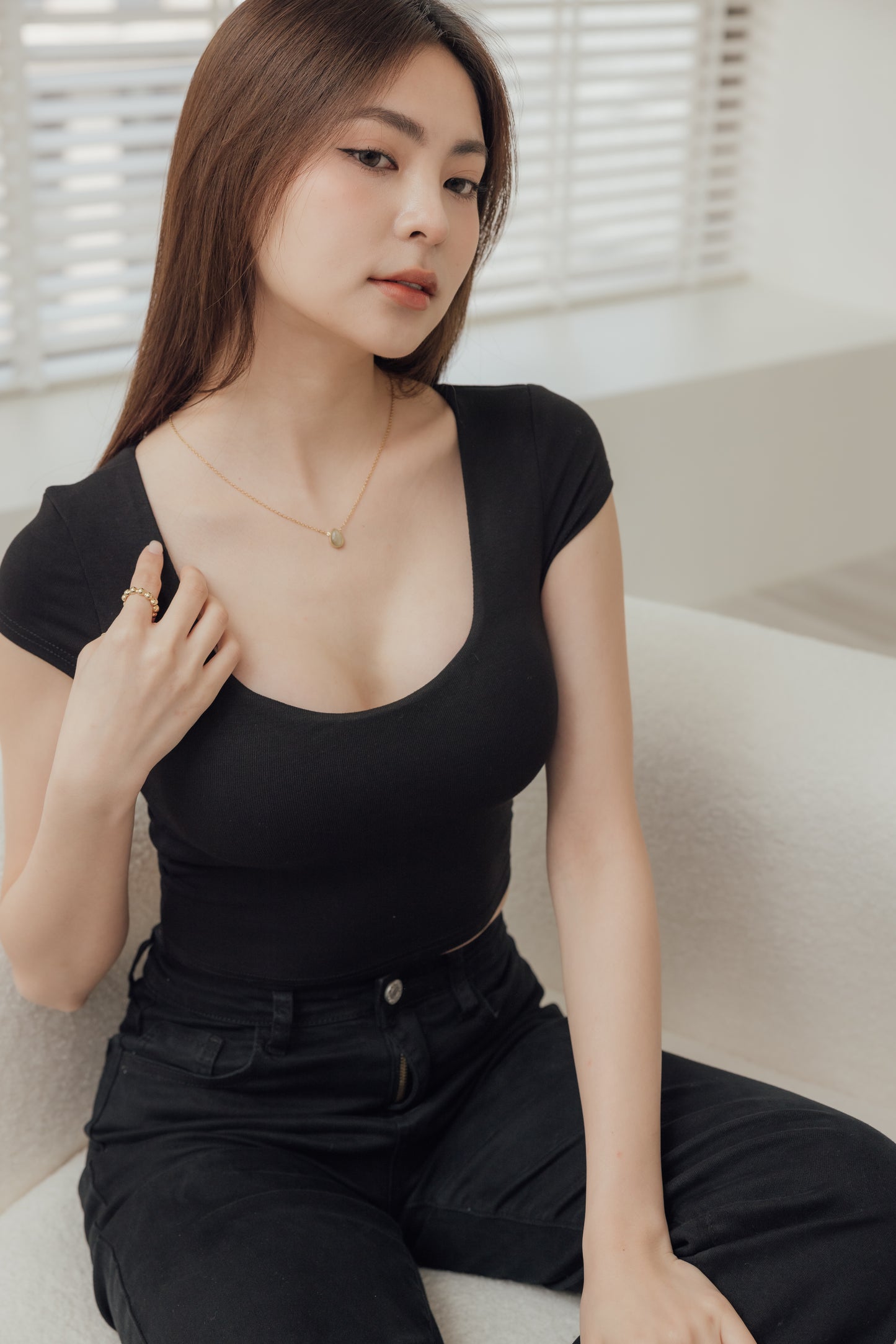 Round Neck Short Sleeve Bra Top (美胸圓領) By Beigy - Milu