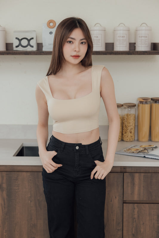 (現貨) Full Coverage Wide Strap Bra Top<br/>遮副乳寬肩Bra Top -【XS S】 By Beigy - Milu