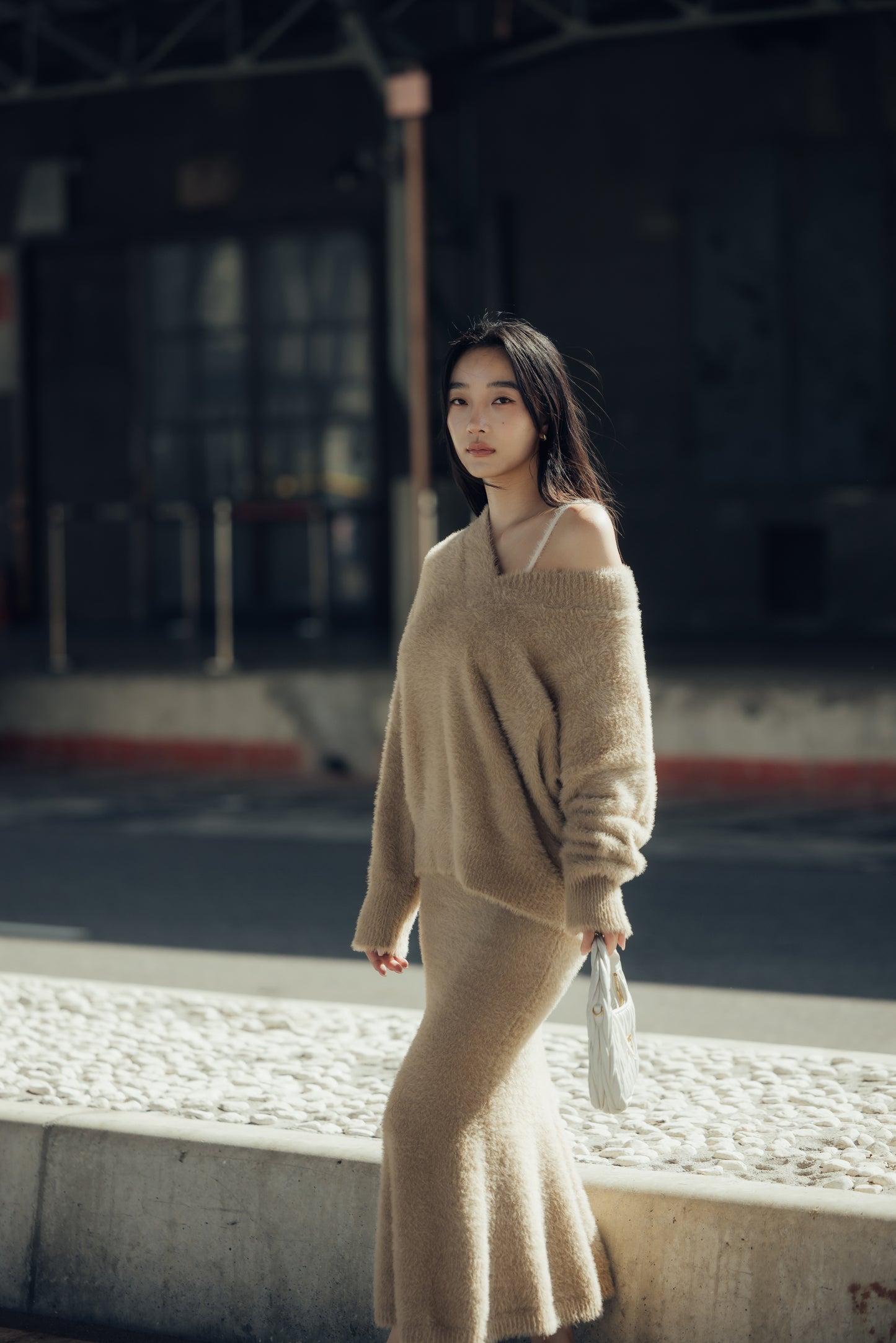 Faux Fur V-Neck Sweater (水貂毛感V領毛衣) By Beigy - Milu