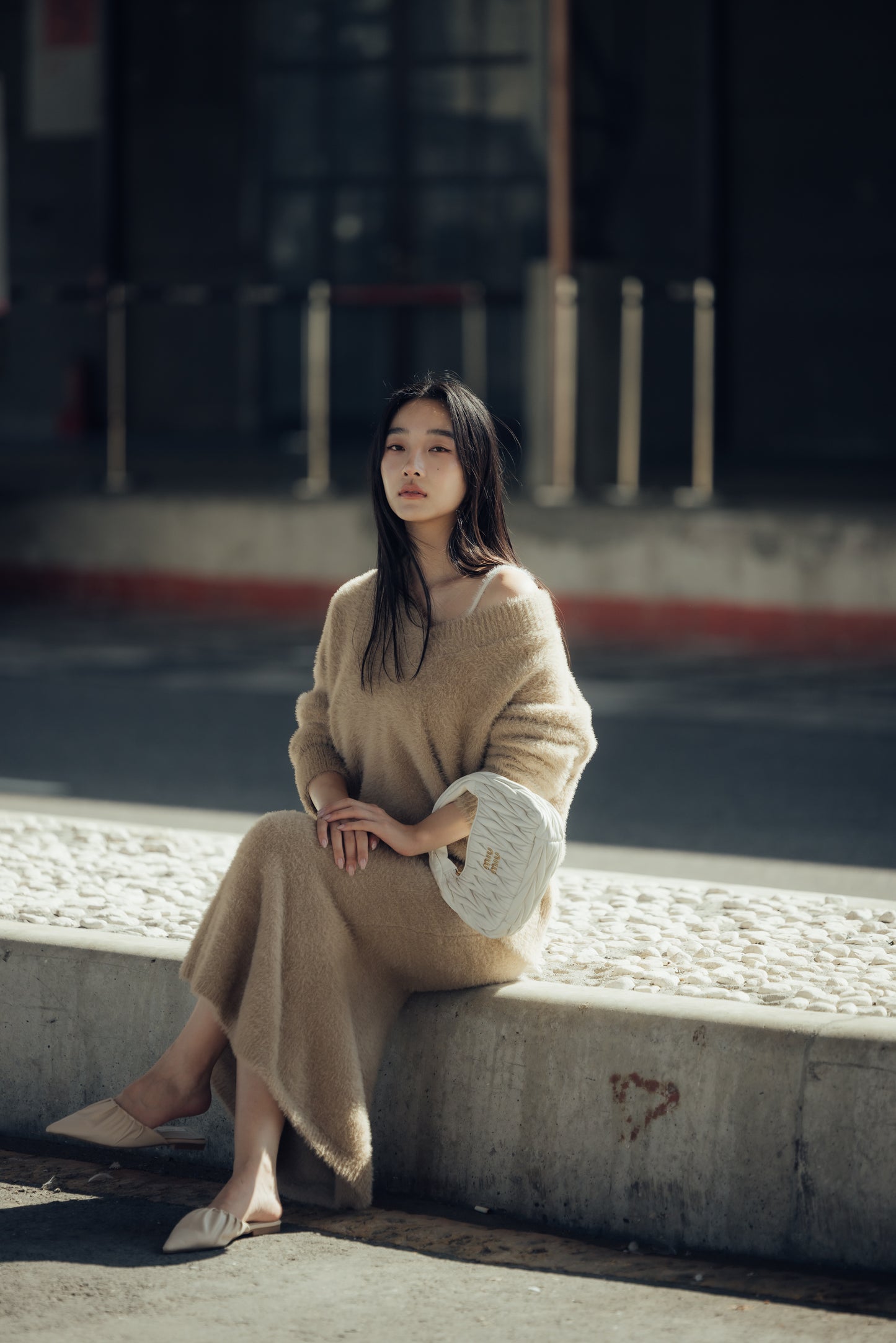 Faux Fur V-Neck Sweater (水貂毛感V領毛衣) By Beigy - Milu