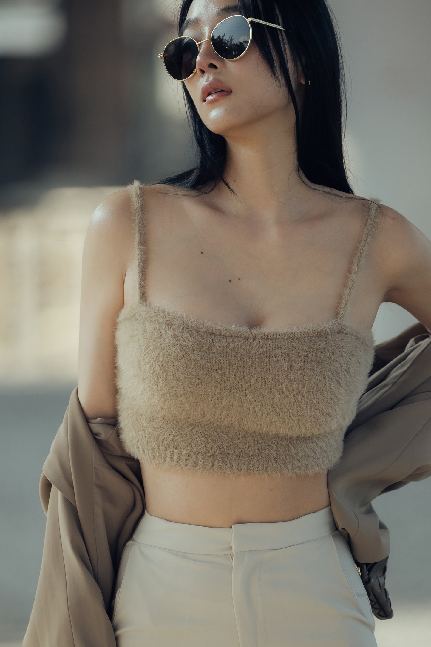Faux Fur Push up Bra Top (水貂毛感平口美背) By Beigy - Milu