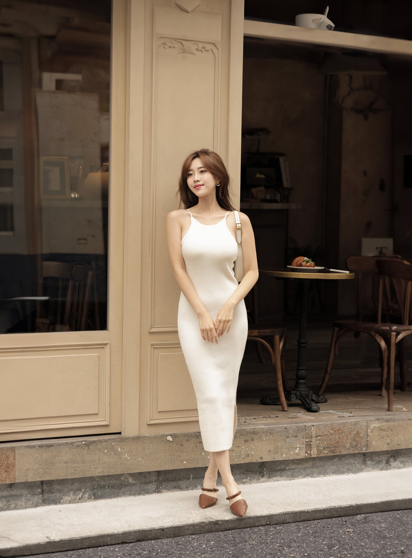 Knit Cold Shoulder Bra Dress (針織削肩) By Beigy - Milu
