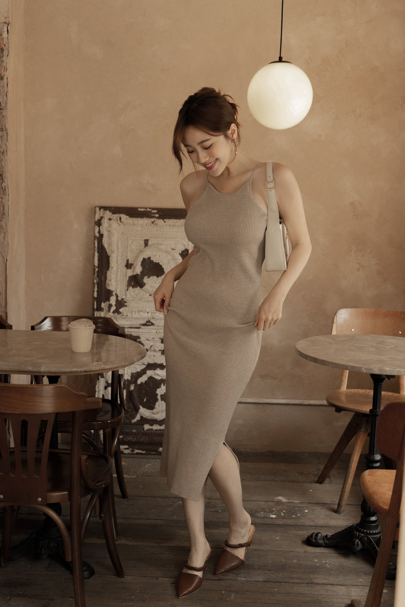 Knit Cold Shoulder Bra Dress (針織削肩) By Beigy - Milu