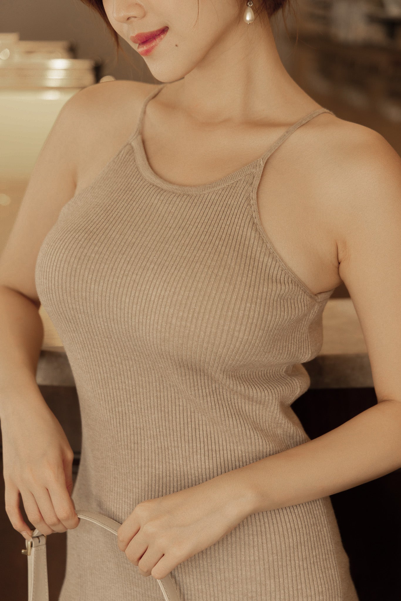 Knit Cold Shoulder Bra Dress (針織削肩) By Beigy - Milu