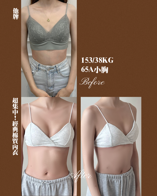 Push Up Cotton Wireless Bra<br/>超集中!經典棉質內衣 By Beigy - Milu