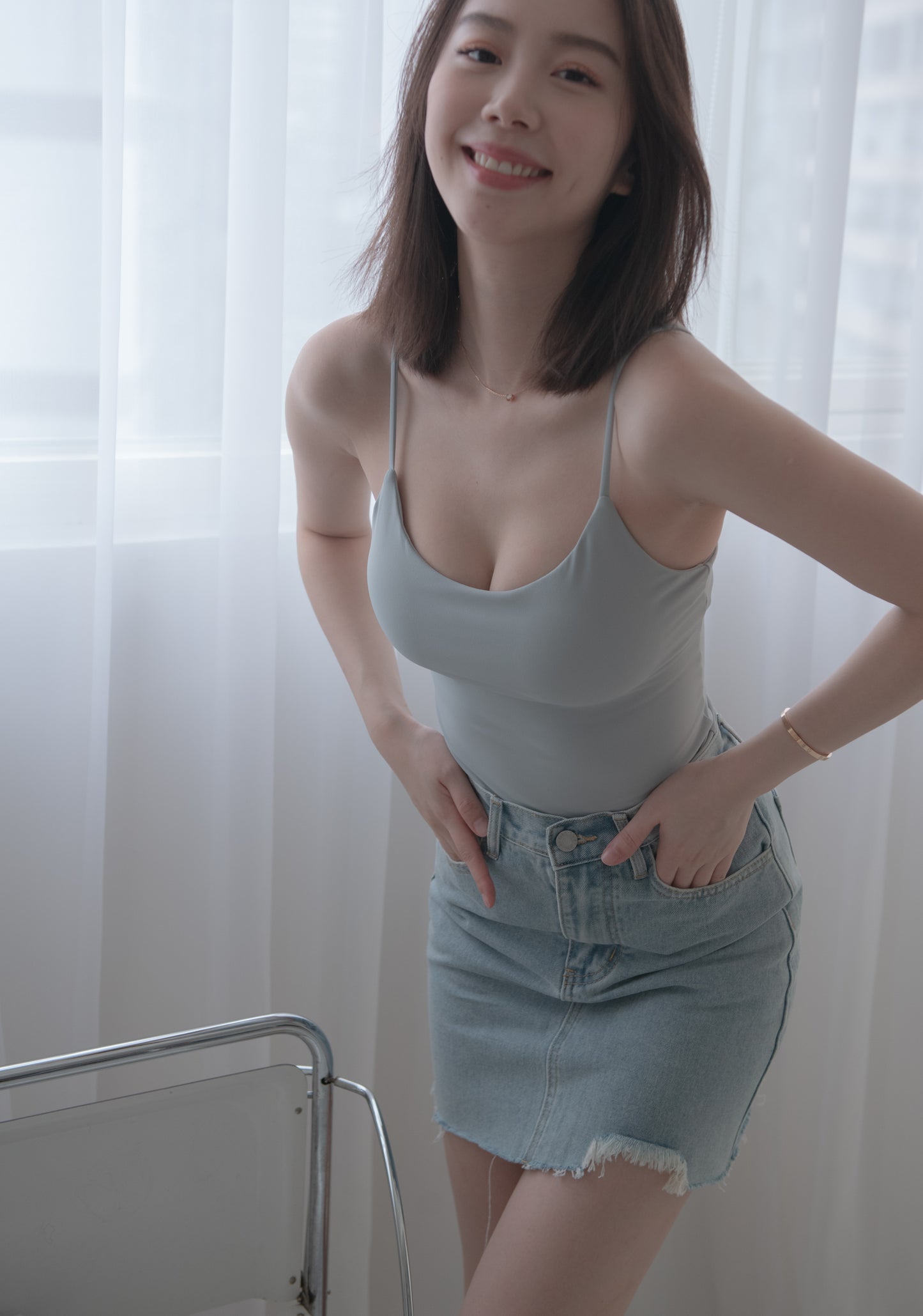 Push Up U-Neck Bra Top Long Ver. (爆乳U領/長版) By Beigy - Milu