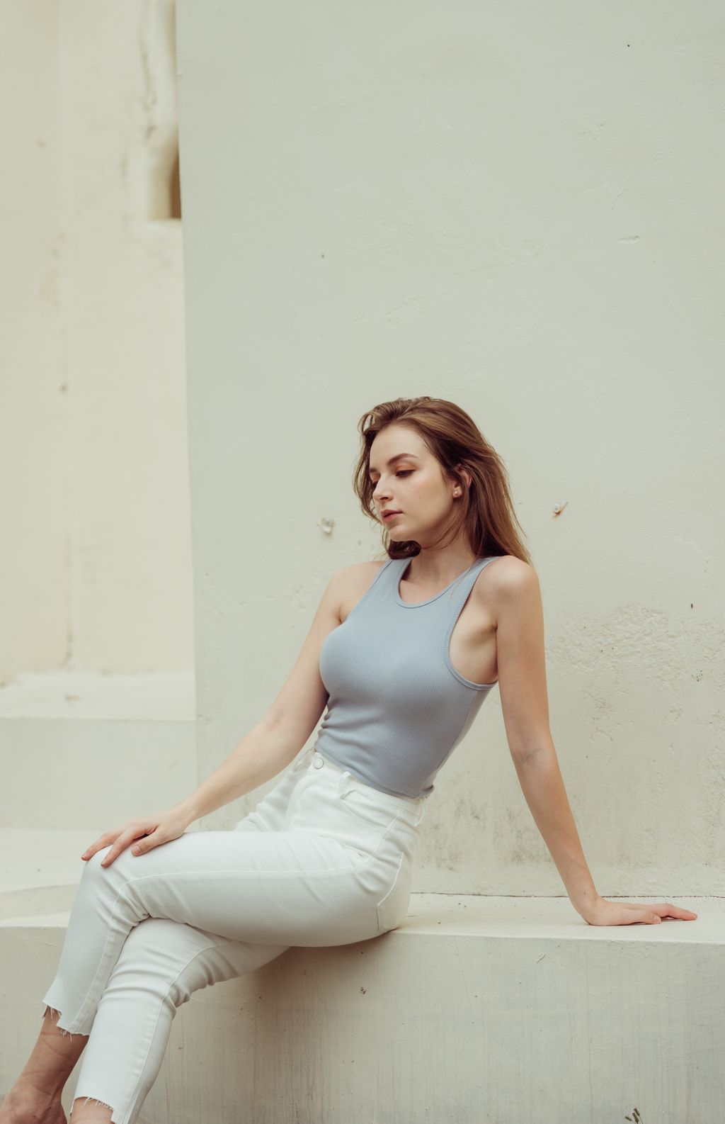 Push Up Padded Tank Top (削肩push up) By Beigy - Milu