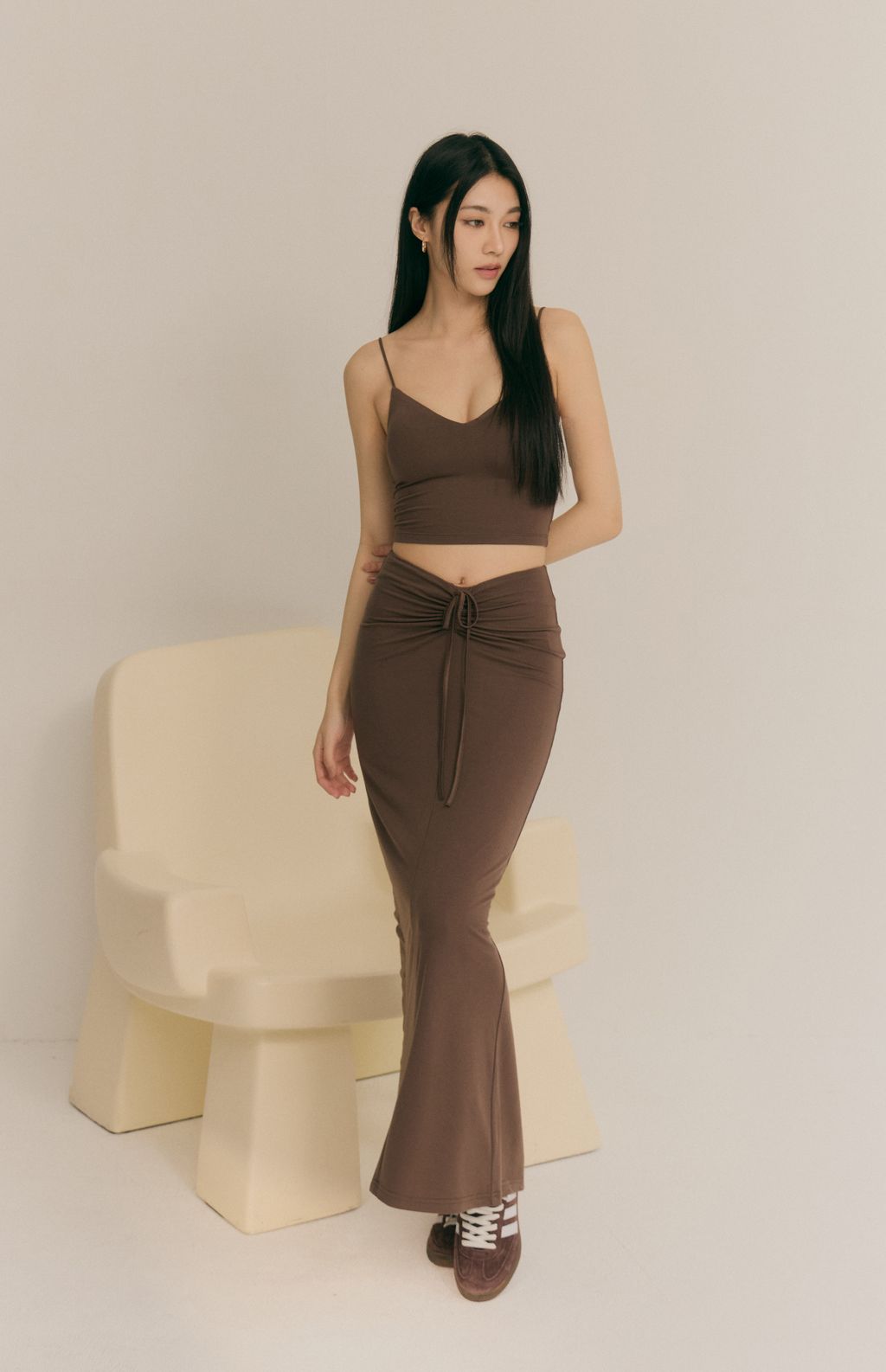 Heat++ Back Slit Long Skirt (低調辣抽繩後開衩裙) By Beigy - Milu
