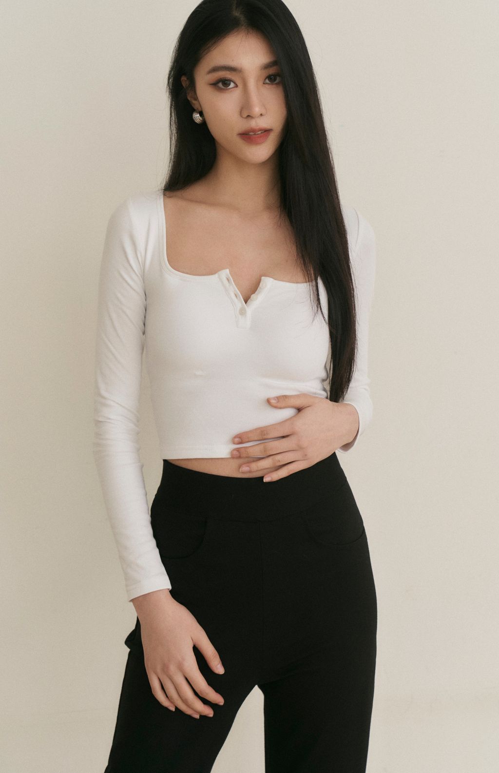Front Button Long Sleeve Bra Top (美式可開釦長袖Bra Top) By Beigy - Milu