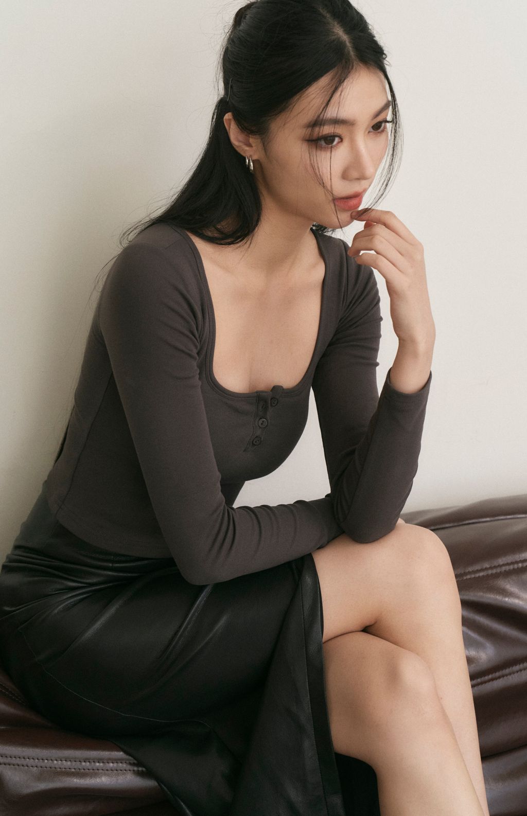 Front Button Long Sleeve Bra Top (美式可開釦長袖Bra Top) By Beigy - Milu