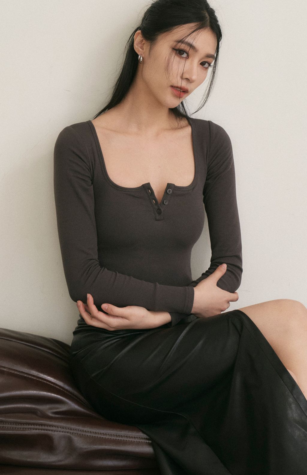 Front Button Long Sleeve Bra Top (美式可開釦長袖Bra Top) By Beigy - Milu