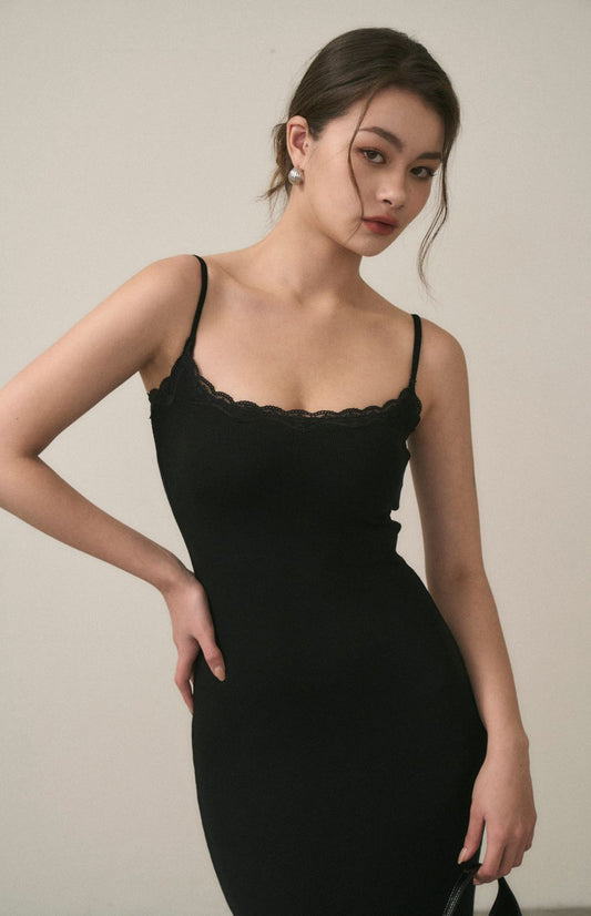 Lace Strap Maxi Bra Dress (美胸蕾絲磨毛Bra Dress) By Beigy - Milu