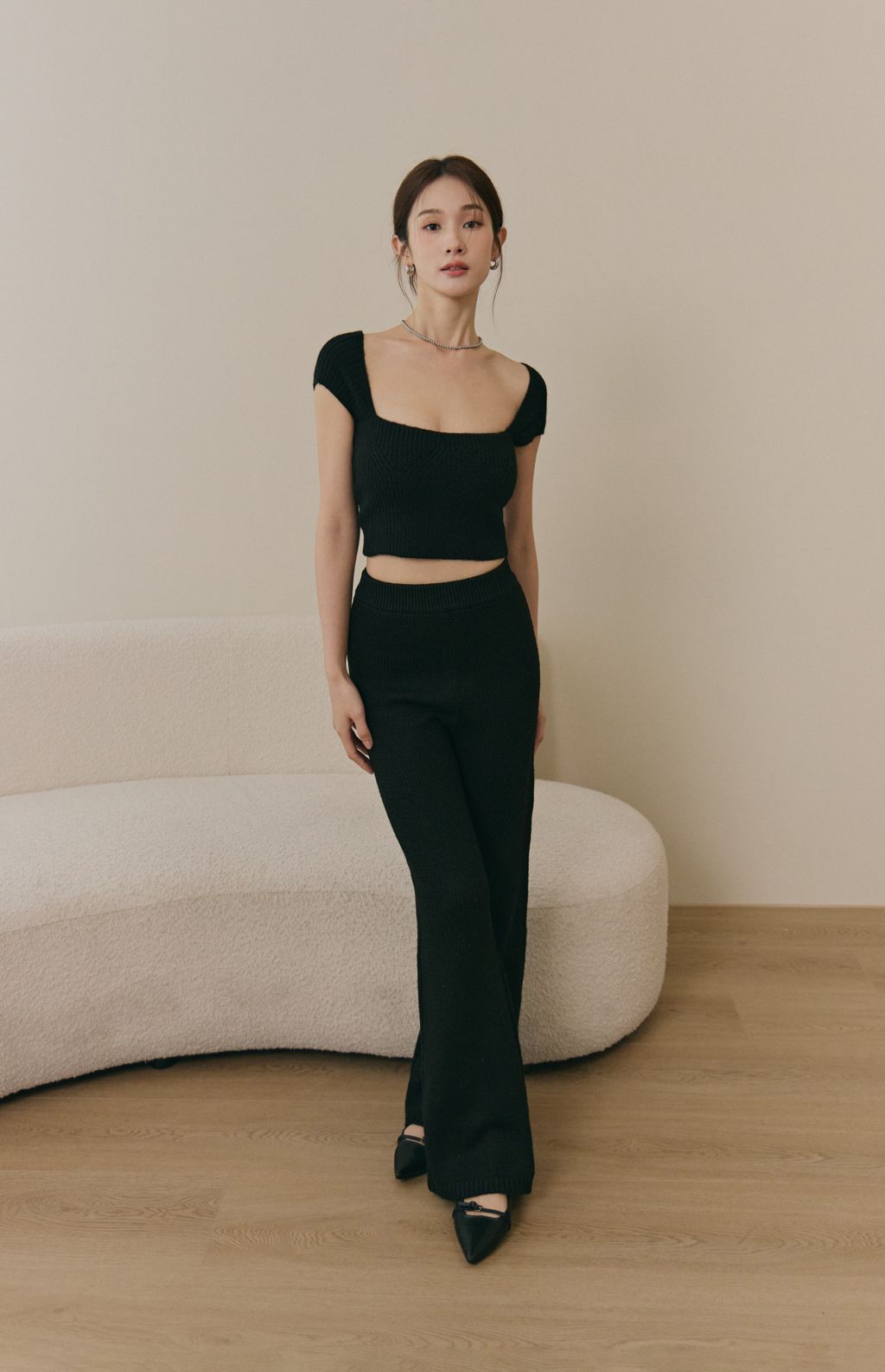 Soft Skin Wide Ribbed Pant (親膚粗針長腿褲) By Beigy - Milu