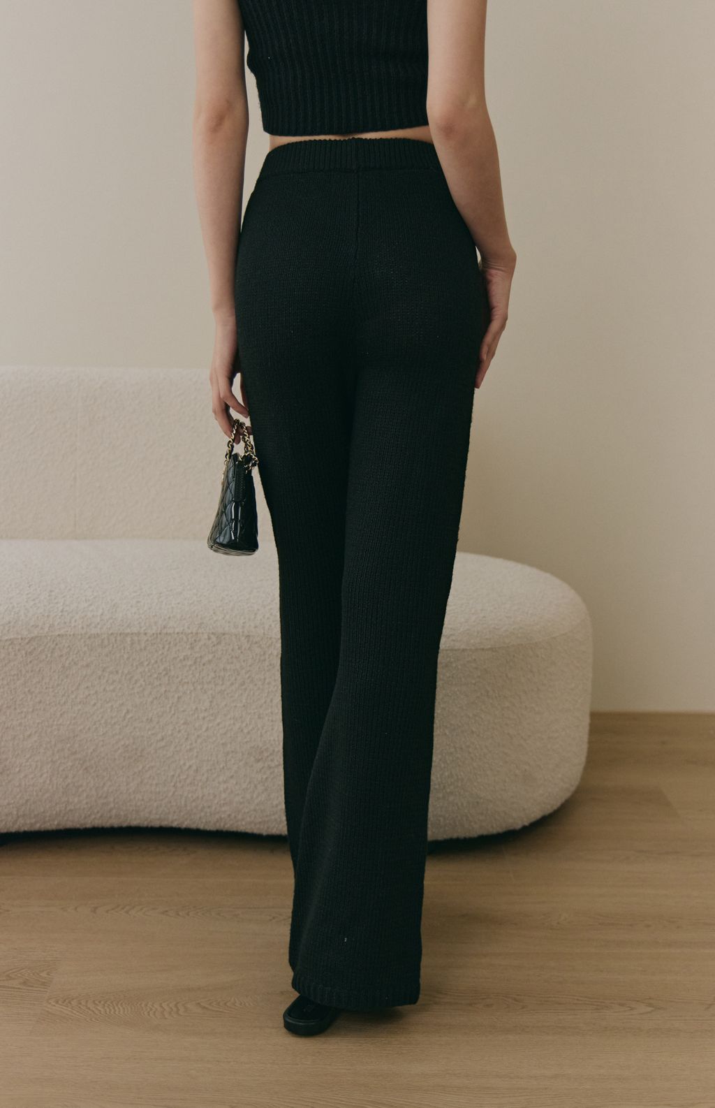 Soft Skin Wide Ribbed Pant (親膚粗針長腿褲) By Beigy - Milu