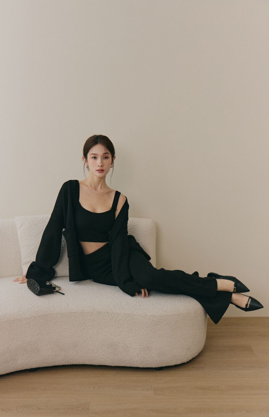 Soft Skin Wide Ribbed Pant (親膚粗針長腿褲) By Beigy - Milu