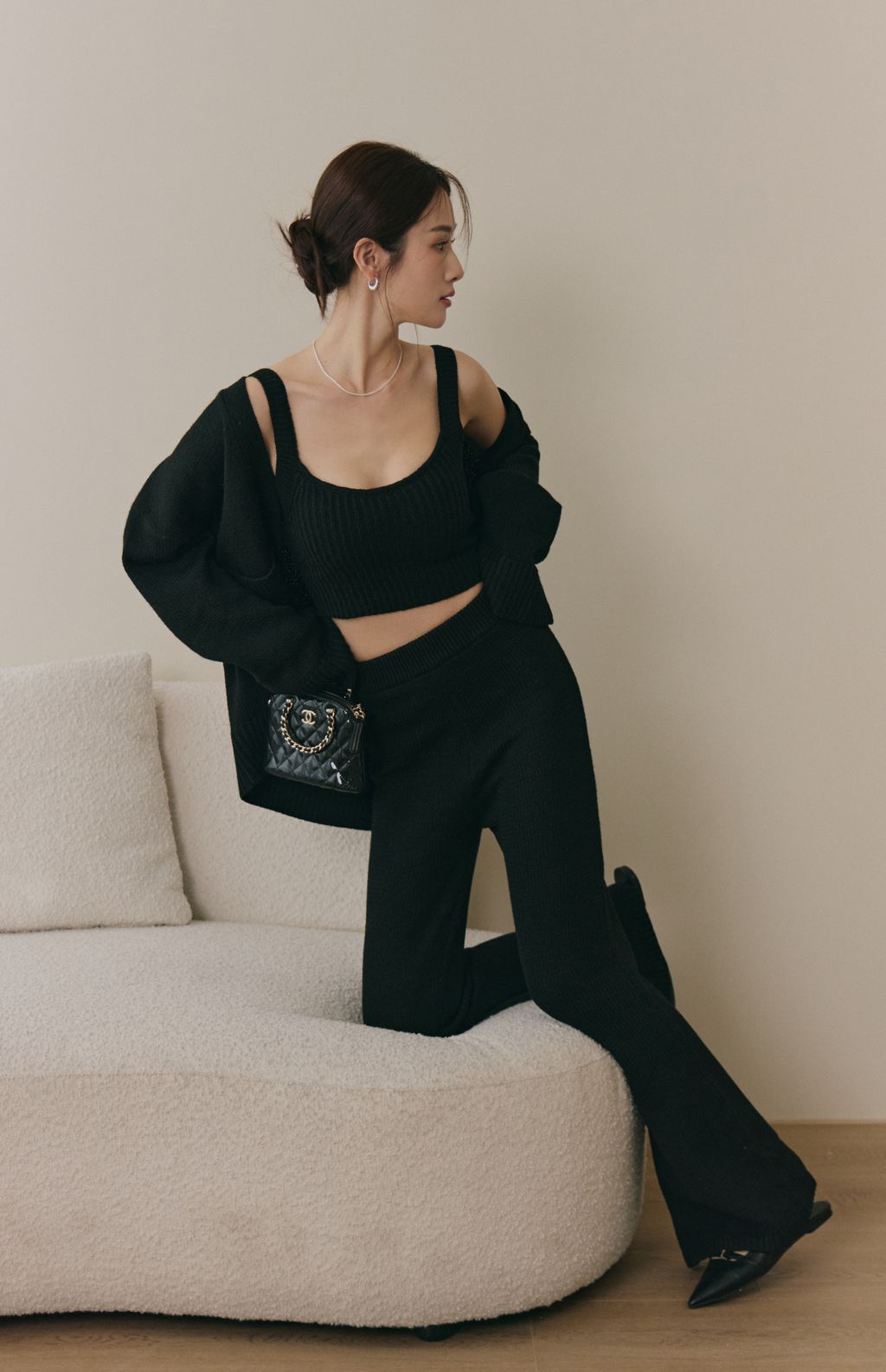 Soft Skin Wide Ribbed Pant (親膚粗針長腿褲) By Beigy - Milu