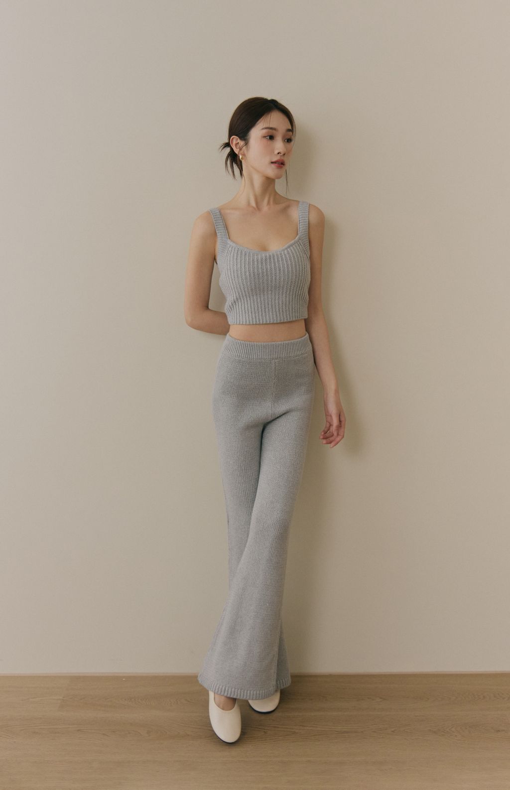 Soft Skin Wide Ribbed Pant (親膚粗針長腿褲) By Beigy - Milu